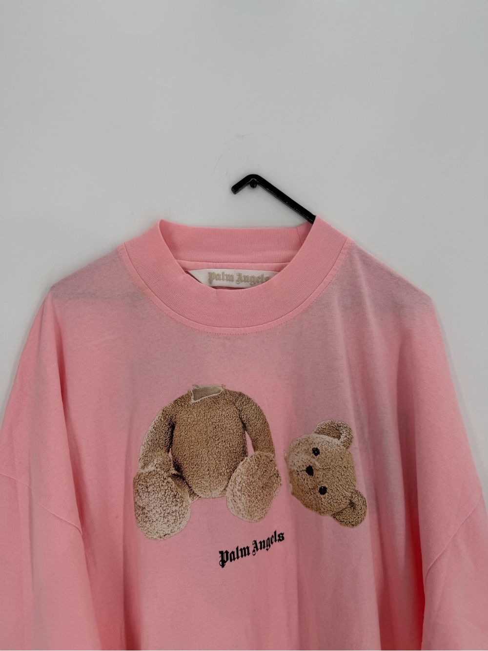 Palm Angels Bear Logo Print Loose Fit T-Shirt In Almond Blossom Pink Unisex
